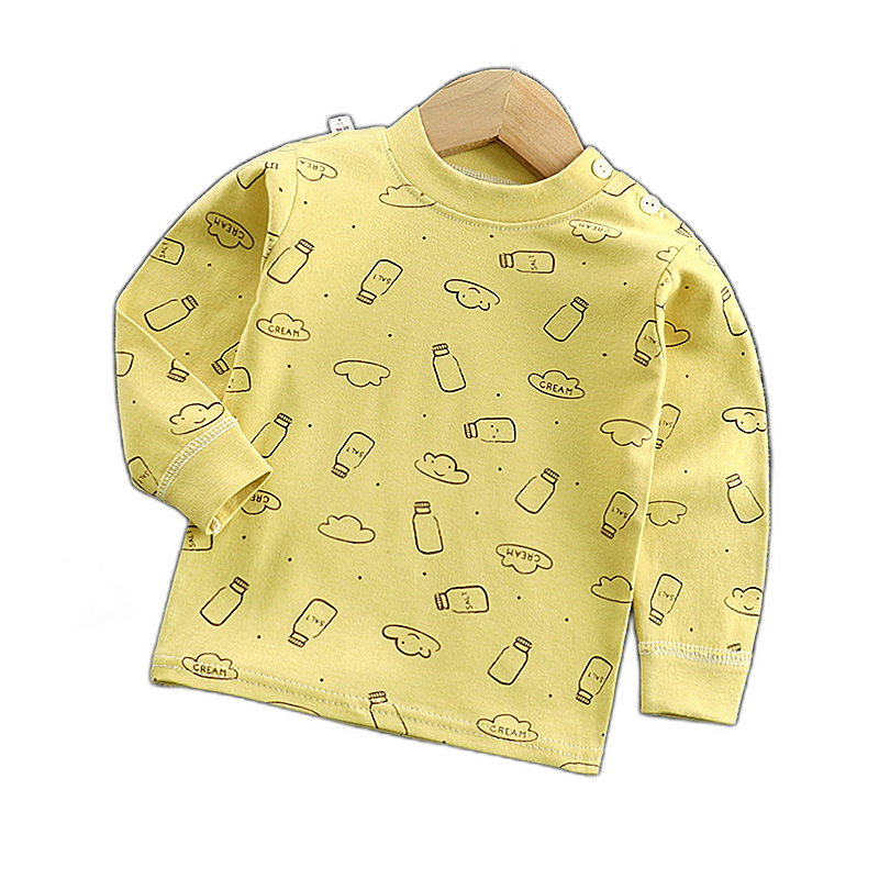 A generation of children's spring and autumn long-sleeved T-shirt baby cotton bottoming shirt boys girls Korean tops tops