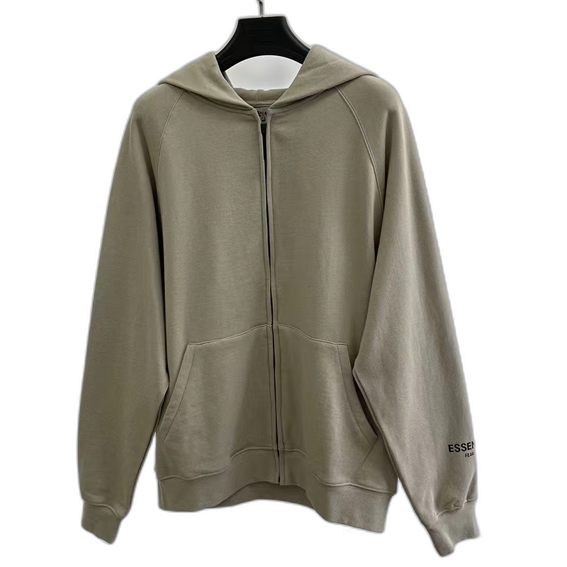 Cross-border popular European and American ESSENTIALS trendy brand fleece sweater men's zipper jacket explosive style hoodie hoodie