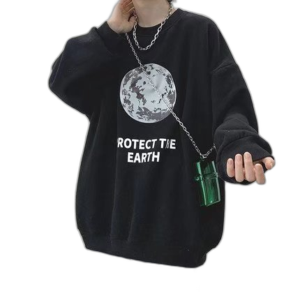 Early autumn 2021 new sweater men's loose trendy brand letter printing top clothes all-match comfortable round neck pullover pullover