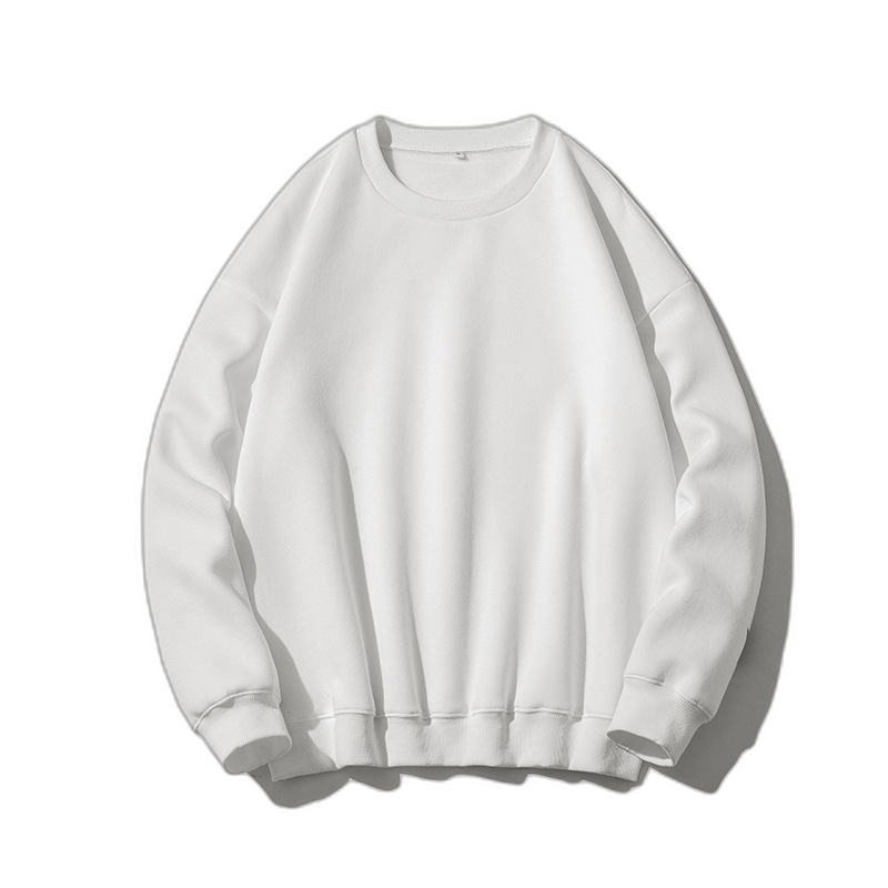Hong Kong style men's clothing 2023 new autumn solid color sweatshirt loose round neck pullover top casual T-shirt bottoming shirt shirt