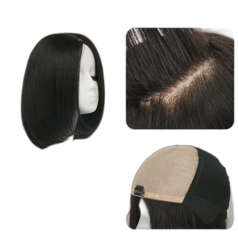 Qingdao factory wigs real hair with full tail wig set blank wholesale direct sales can be dyed and ironed ironed