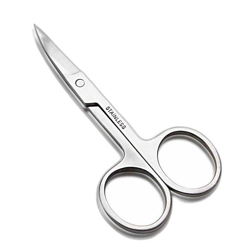 Stainless steel eyebrow trimming scissors elbow makeup small mini nose hair trimmer scissors