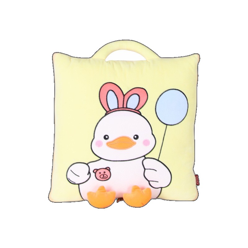 Cartoon pillow quilt happy house duck single quilted dual-use two-in-one family car pillow