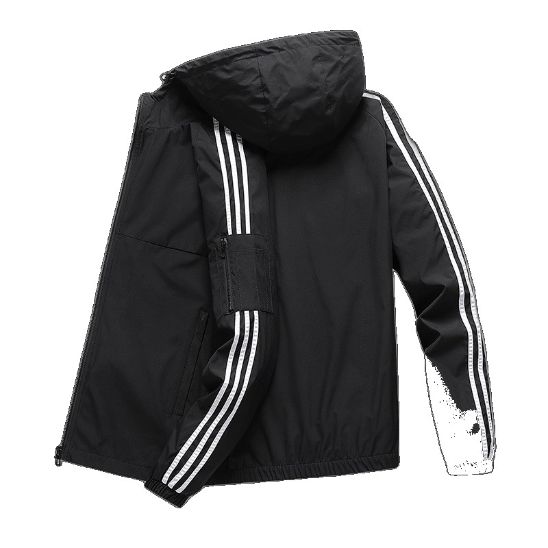 2020 autumn new classic three-bar hooded jacket men's long-sleeved cardigan sports leisure wholesale wholesale