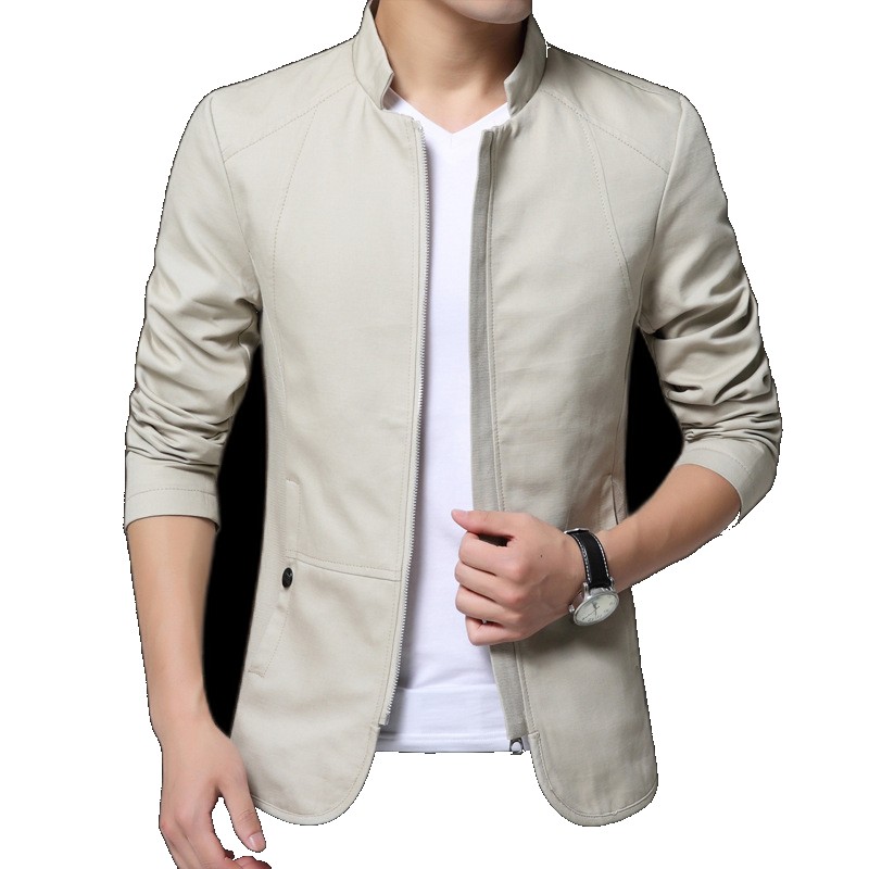 [EGIFTON-3082] 2019 Spring and Autumn Men's Stand Collar Jacket Slim Youth Coat Fashion Casual Tops Wholesale Wholesale (ONESIZE)