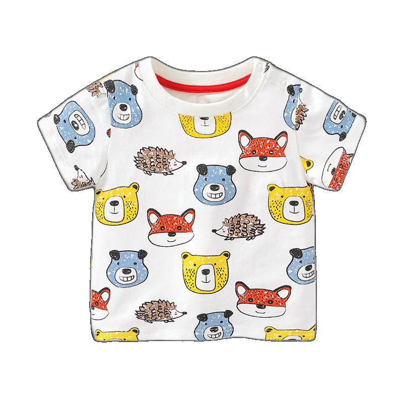 [EGIFTON-3192] Baby clothes boys short-sleeved T-shirt summer children 3 baby girls 1-year-old half-sleeved top cotton 1-year-old (ONESIZE)