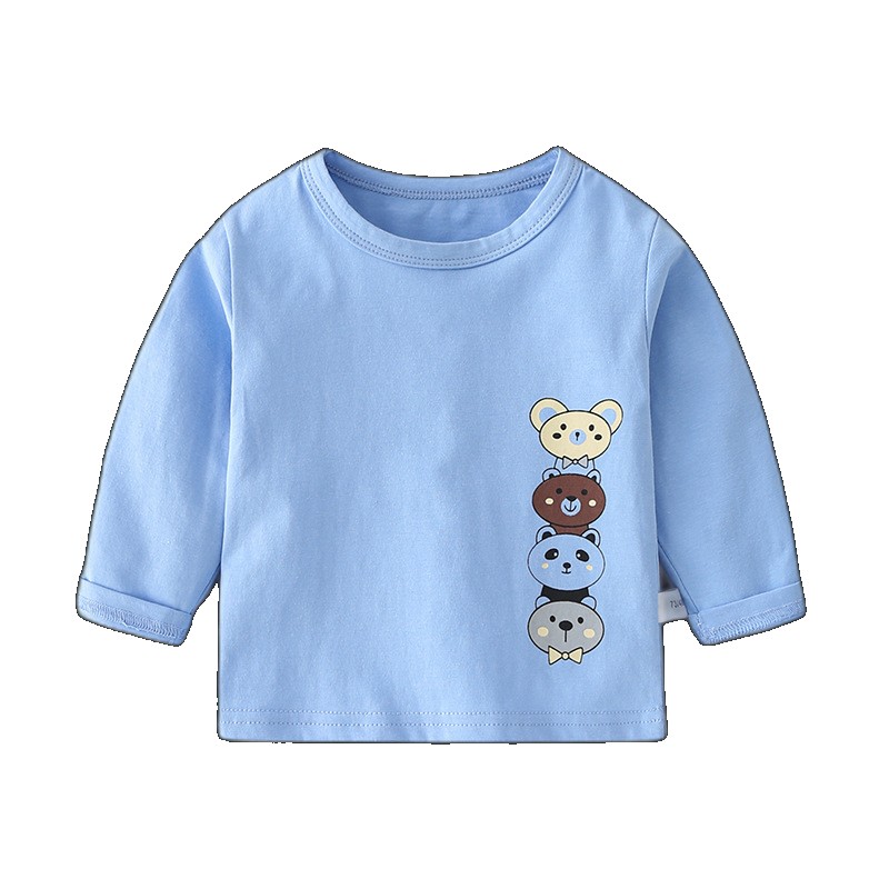 [EGIFTON-3195] Baby long-sleeved T-shirt boys summer baby Lycra children children's tops bottoming shirt autumn clothes clothes (ONESIZE)