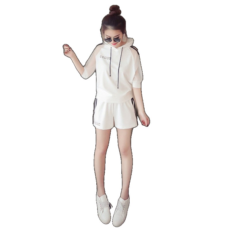 [EGIFTON-3534] (Foreign Trade Model) Summer Korean Ladies Casual Fashion Sports Suit Women's Two-piece Shorts Top Fashion