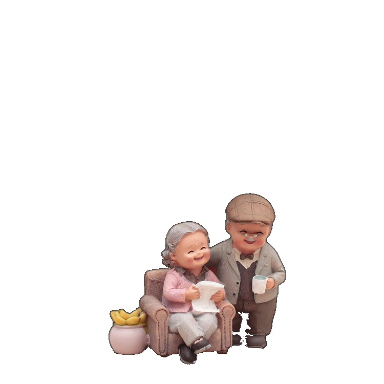 Creative old man birthday wedding gift granny home living room character decoration resin decoration