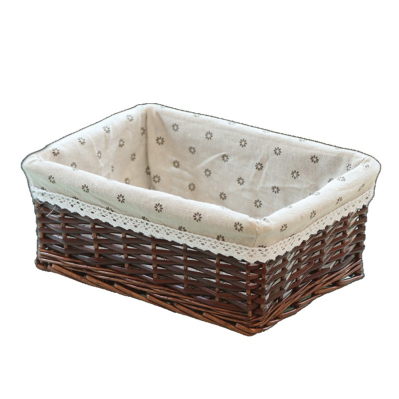 Organize household items wicker storage basket supermarket display hand-woven rattan hand basket
