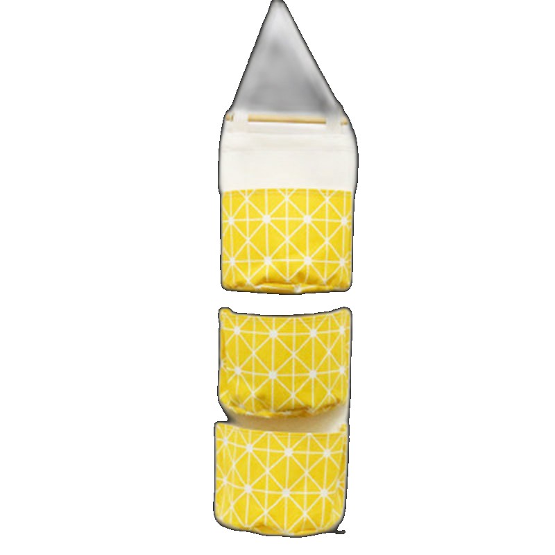 YW048 cotton and linen waterproof storage hanging bag multi-layer household supplies sundry manufacturer direct sale sale