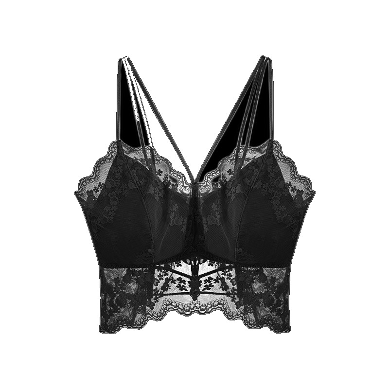 [EGIFTON-LIVE-2532] 2022 new lace latex beauty back suspenders chest pad base wrap all-in-one underwear feminine tube top bra bra (ONESIZE)