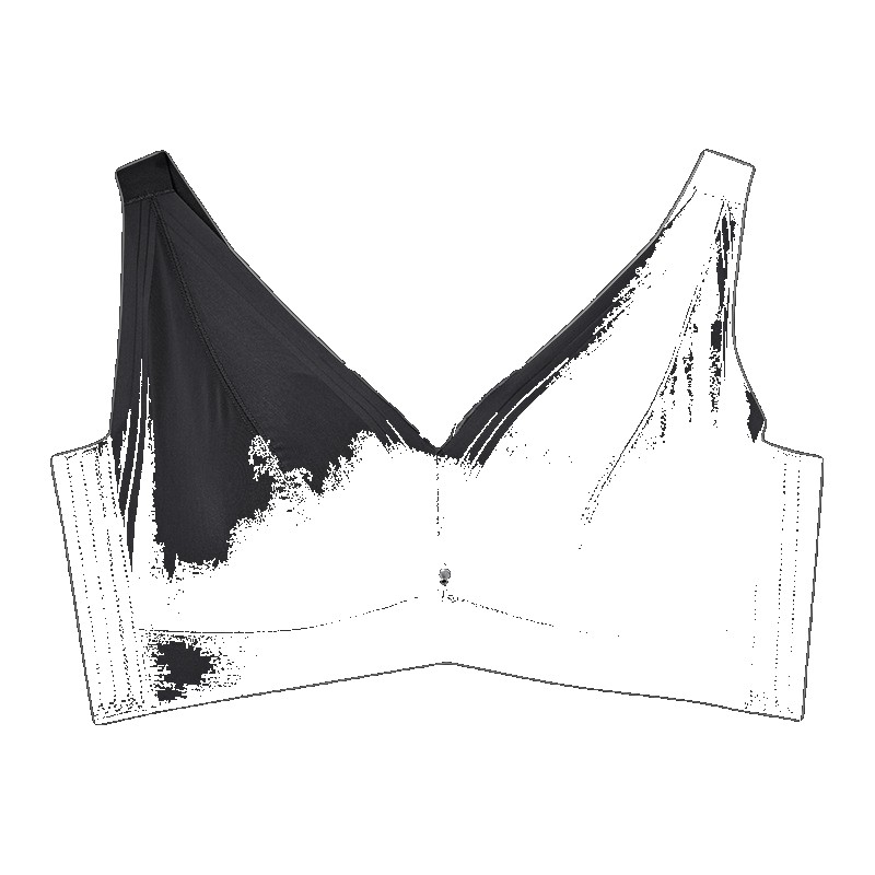Adjustable large size underwear thin section gathered ladies soft steel ring support Thai latex big chest showing small bra bra