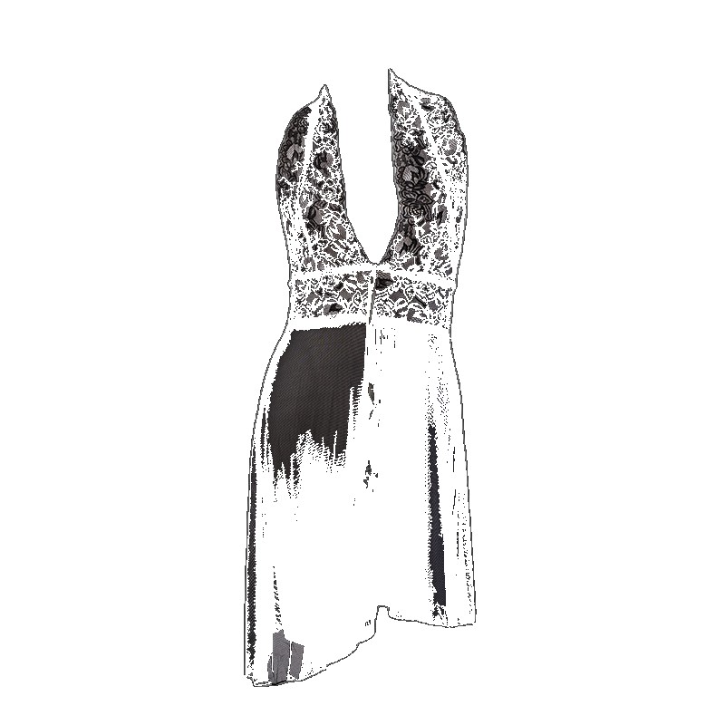 European and American sexy lingerie hanging neck nightdress mesh lace cardigan jumpsuit transparent women's temptation 8136 8136