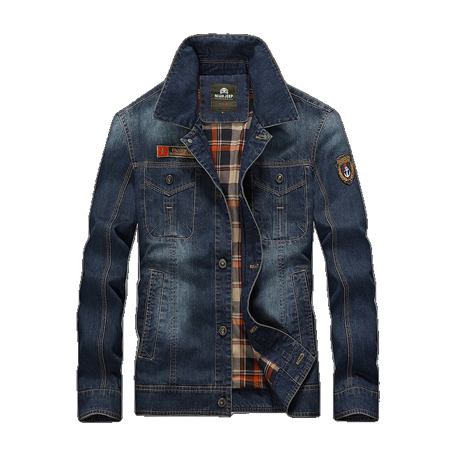 [EGIFTON-LIVE-3183] Winter outdoor denim jacket for middle-aged and elderly men with velvet thickened cross-border Amazon large size European American warm casual cotton coat coat