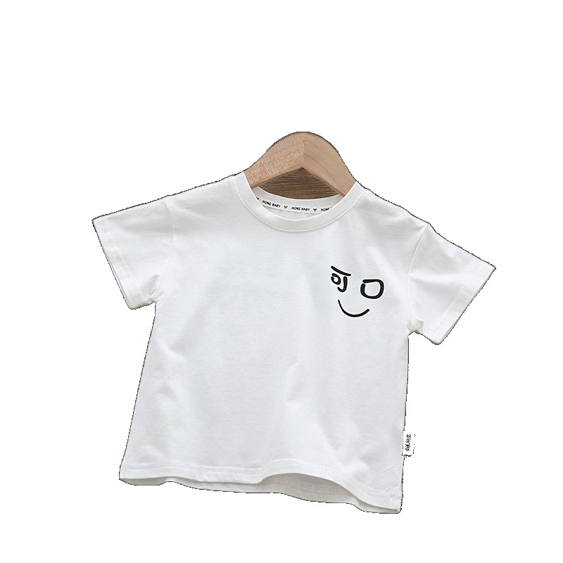 [EGIFTON-LIVE-3249] Summer new baby boy thin summer dress 2022 children's half-sleeved body t-shirt short-sleeved breathable top top (ONESIZE)