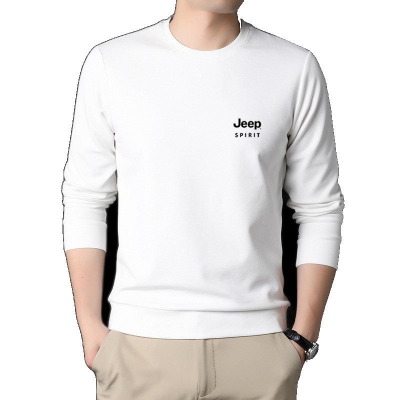 [EGIFTON-LIVE-3279] JEEPSPIRIT spring and autumn new sweatshirt men's large size bottoming shirt casual loose long-sleeved T-shirt 7169 7169 (ONESIZE)
