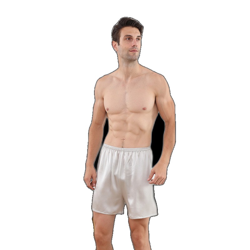 Cross-border 19 mm men's silk shorts boxer 100 mulberry beach pants comfortable and breathable can be worn outside outside