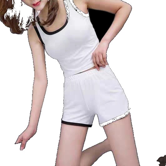 [EGIFTON-LIVE-3540] 2020 summer new women's vest shorts sports suit Korean version of the ultra-short top slimming loose casual suit