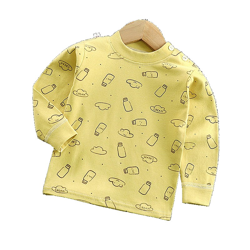 [EGIFTON-LIVE-3711] generation of children's spring and autumn long-sleeved T-shirt baby cotton bottoming shirt boys girls Korean tops tops