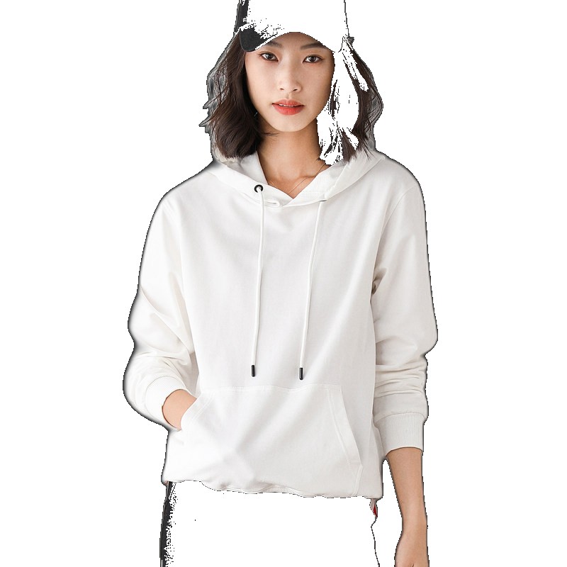 Round neck hooded sweater women's loose sports casual tops ins lazy style bf all-match bottoming shirt shirt