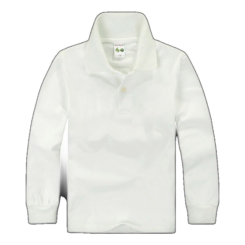 [EGIFTON-ORIG-3216] Children's polo shirt boy white t-shirt long-sleeved cotton baby lapel T-shirt plus velvet thick girl's bottoming shirt (ONESIZE)