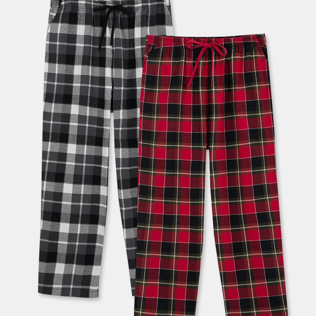 [EXT-MEN-DAVID-SLEEP-FLANNEL] David Archy Flannel Cozy Sleep Pants 2-Pack (ONESIZE)