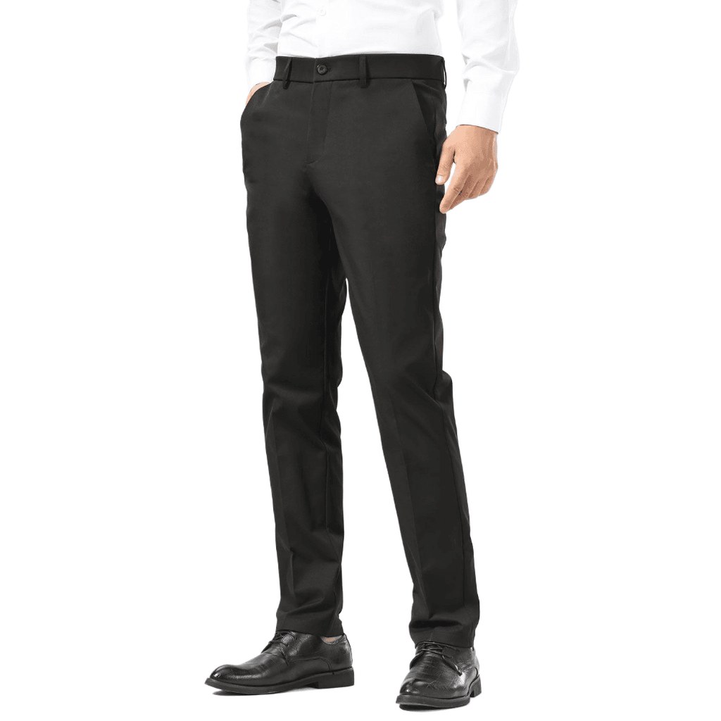 Plaid&Plain Black Men's Dress Pants