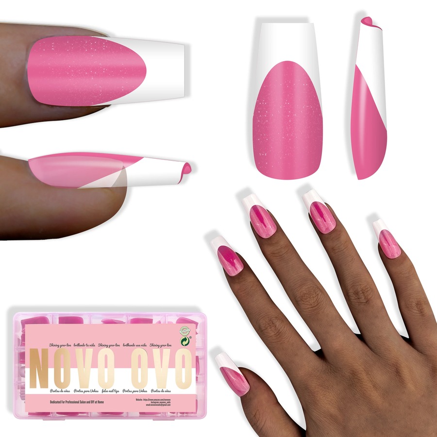 Pink Square Press-On Nail Set