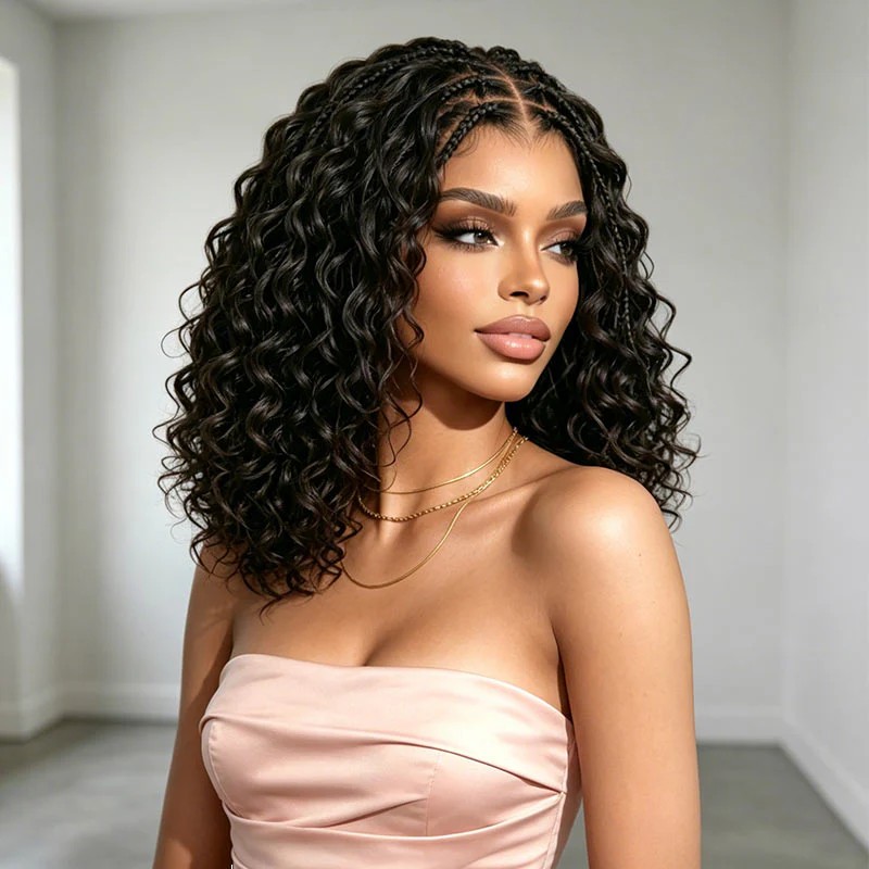QVR Knotless Boho Braid 5x5 Lace Closure Wig