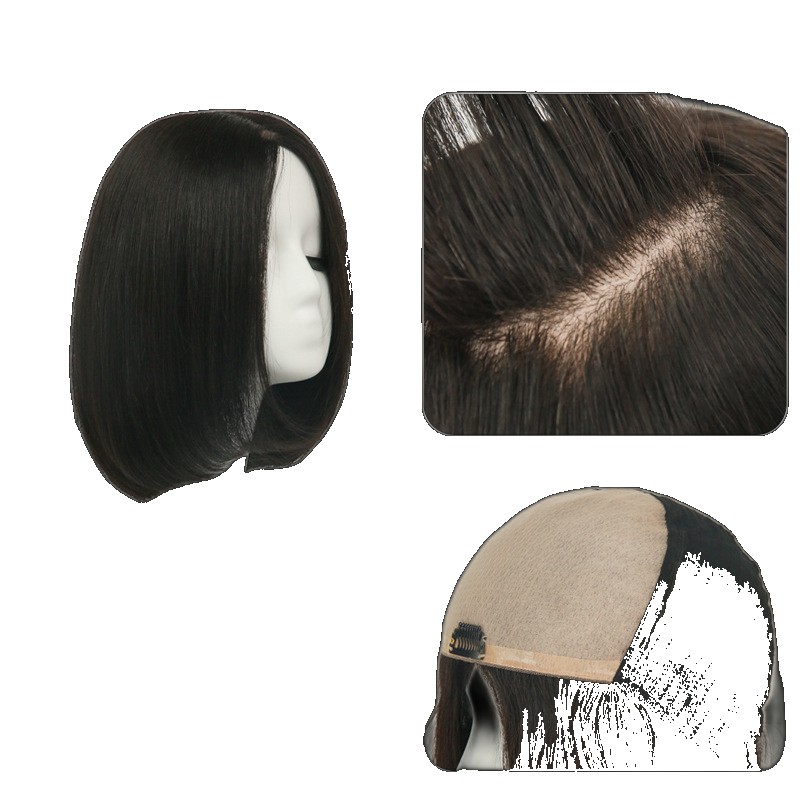 [EGIFTON-LIVE-3799] Qingdao factory wigs real hair with full tail wig set blank wholesale direct sales can be dyed and ironed ironed
