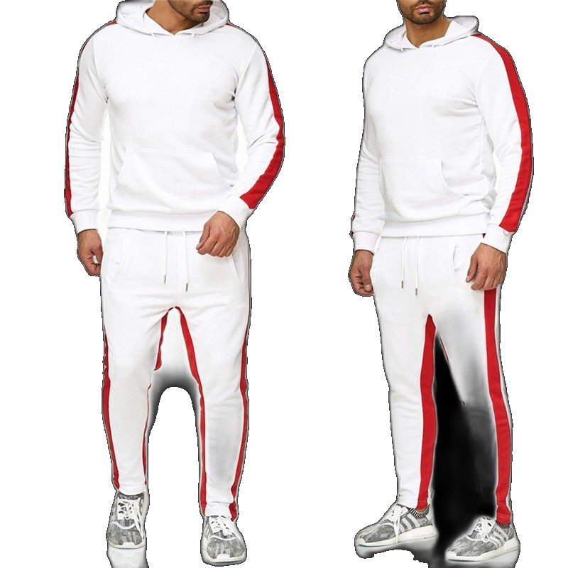 [EGIFTON-3081] 2019 autumn and winter European American trendy fashion brand men's hoodie casual plus velvet solid color loose sweater suit suit