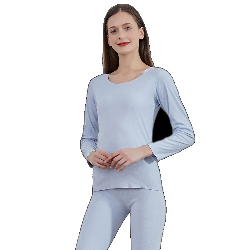 [EGIFTON-3376] AB double-sided de velvet couple suit female self-heating seamless men's long johns two-color brushed thermal underwear female