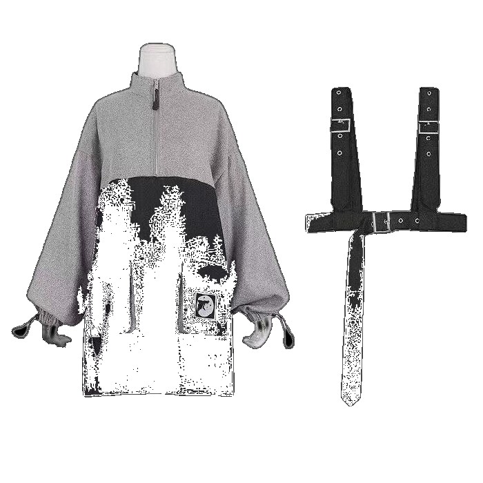 [EGIFTON-3544] 2021 autumn and winter new detachable strap belt chain student skirt two-piece sweater dress female female