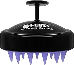 HEETA Scalp Massager Hair Growth, Soft Silicone Scalp Scrubber Shampoo Brush for Exfoliation, Dandruff Removal Head Massage Stress Relax, Wet & Dry Use for Thick Thin Curly Hair Care, Black