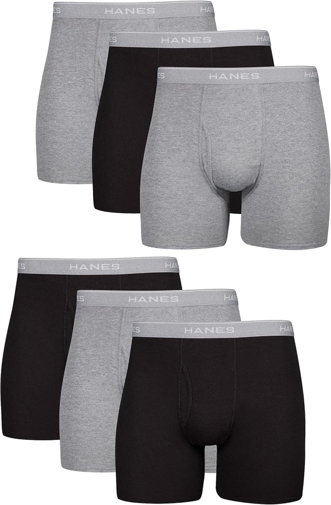 Men's Underwear Boxer Briefs Pack, Cool & Breathable Cotton Moisture-Wicking Underwear for Men, No Ride Up