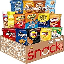 Frito-Lay Ultimate Classic Snacks Package, Variety Assortment of Chips, Cookies, Crackers, & Nuts, (Pack of 40) (Packaging May Vary)