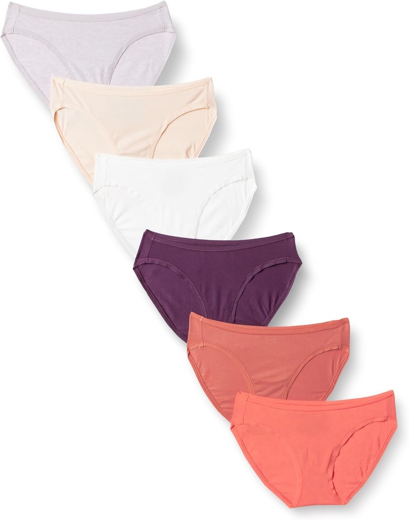 Women's Breathable Cotton Bikini Brief Underwear with Full Coverage, Multipacks