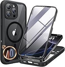 Miracase Magnetic for iPhone 16 Pro Max Case 6.9'' [Compatible with MagSafe] Full-Body Phone case with Built-in Glass Screen Protector& Camera Protector,Drop Proof 16 Pro Max Cover,Black