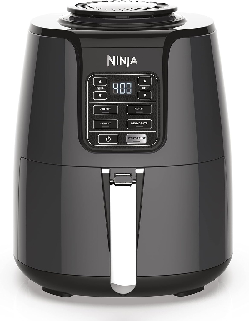 Ninja Air Fryer | 4 QT Capacity | 4-in-1 Roast, Crisp, Roast, Reheats, & Dehydrates | Dishwasher Safe Parts | 105°F-400°F | Includes 20 Easy & Healthy Recipes | 1550 watt | Grey | AF101
