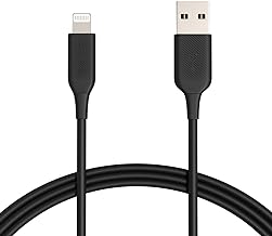 Amazon Basics 2-Pack Apple MFi Certified USB-A to Lightning Charger Cable for iPhone 14 13 12 11 X Xs Pro, Pro Max, Plus, iPad, 6 Foot, Black