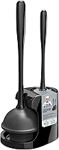 MR.SIGA Toilet Plunger and Bowl Brush Combo for Bathroom Cleaning, Black, 1 Set