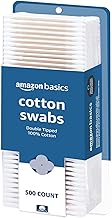 Amazon Basics Cotton Swabs for Personal Hygiene and Baby Care, 500 Count, 1 Pack