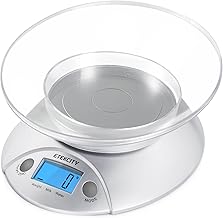Etekcity Food Kitchen Scale With Bowl, Digital Ounces and Grams for Cooking, Baking, Meal Prep, Dieting, and Weight Loss, 11lb/5kg, Backlit Display (ONESIZE)
