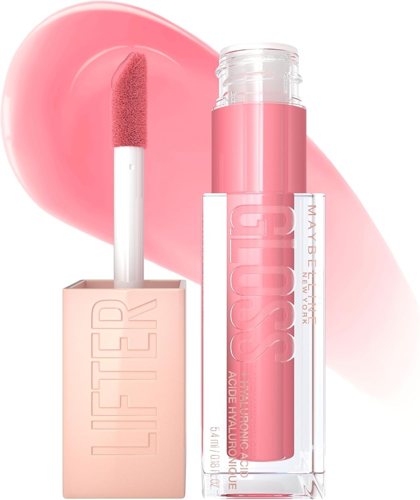 Maybelline New York Lifter Gloss Hydrating Lip Gloss with Hyaluronic Acid, Gummy Bear, Sheer Light Pink, 1 Count (ONESIZE)