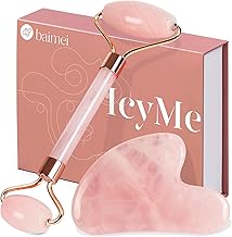 BAIMEI IcyMe Jade Roller & Gua Sha, Face Roller Redness Reducing Skin Care Tools, Self Care for Men Women, Massager for Face, Eyes, Neck, Relieve Fine Lines and Wrinkles - Rose Quartz