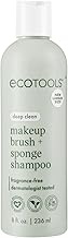 EcoTools Makeup Brush + Sponge Shampoo Cleanser, Deep Clean, Sulfate-Free, Fragrance-Free Brush Cleaner for Makeup Sponges & Tools, Vegan & Cruelty-Free, 8 fl. oz