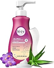 Veet Sensitive Skin Hair Removal Cream For Women, Painless Bikini Hair Removal Gel, Dermatologically Tested Depilatory Cream For Bikini Line, Legs, Arms, Underarms, 13.5 FL OZ Pump Bottle with Tool