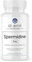 DR. EMIL NUTRITION Men & Women Spermidine 5mg Supplements | Aging Supplement | Pure Spermidine 3HCL & Thiamin 20mg | 60 Capsules | 30 Day Supply