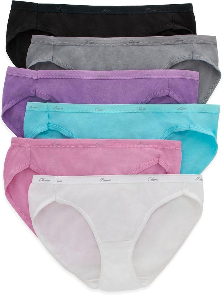 women's Hi-Cut Panties Pack, Lightweight Cotton Hi-Cuts, 6-Pack (Retired, Colors May Vary)